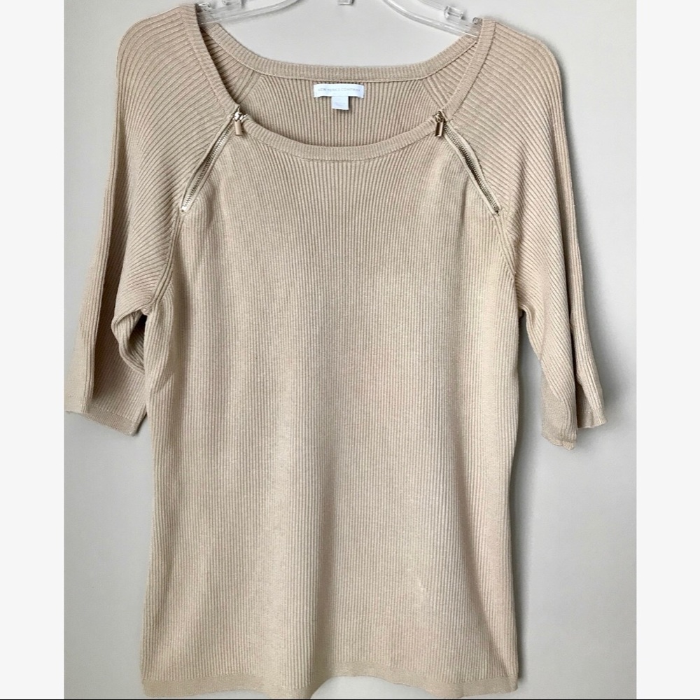 New York & Company Zipper Detail Top - Size XL